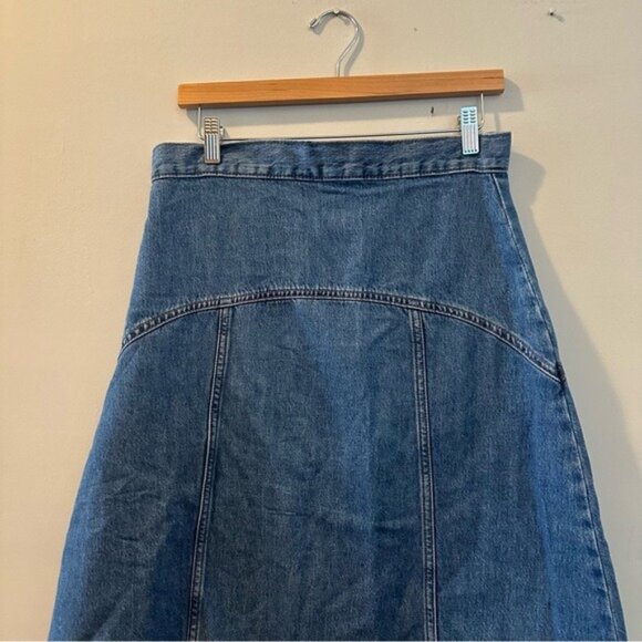 Old Navy Western Equestrian High-Rise Drapey Denim Midi Skirt Size 4 - Picture 5 of 14